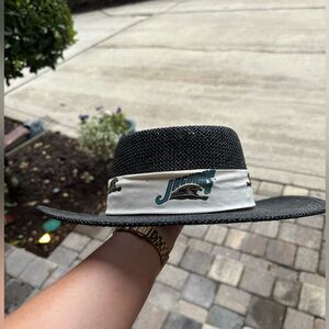 Vintage 90s Black and White Jaguars Men's Golf straw Hat